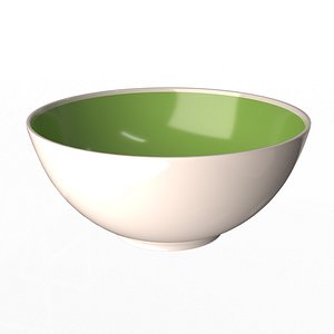 3D model Green and White Cereal Bowl