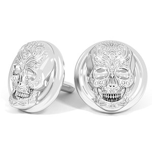 3D cufflinks skull model