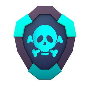 cartoon skeleton shield 3D