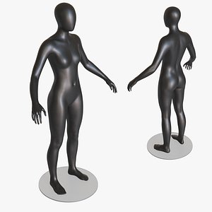 Female Mannequin Black 3D