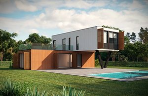 Container House 3D Scene