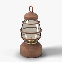 Rusty Hurricane Oil Lantern with Smoked Glass - Haunted Horror Prop