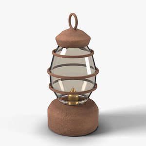Rusty Hurricane Oil Lantern with Smoked Glass - Haunted Horror Prop