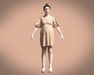 3D Maternity button through mini tea dress