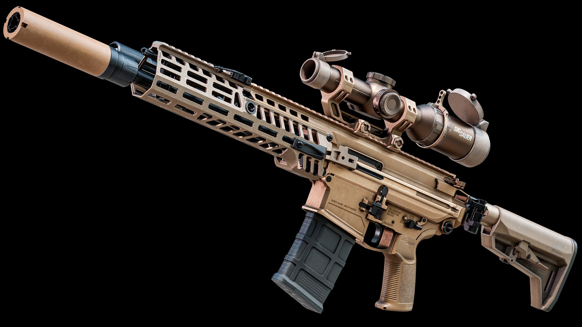 Sig Sauer MCX SPEAR Rifle Optical Scope PBR 3D - TurboSquid 2424920
