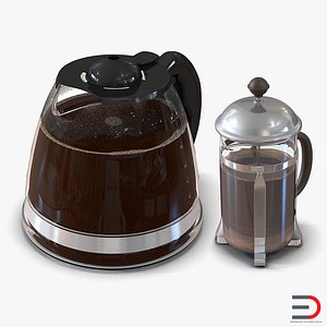 3d model of french coffee pots