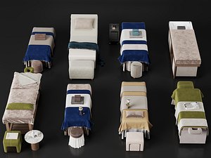 Spa Massage Beds and Shampoo Stations 3D model