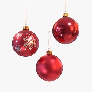 Christmas balls red 3D model