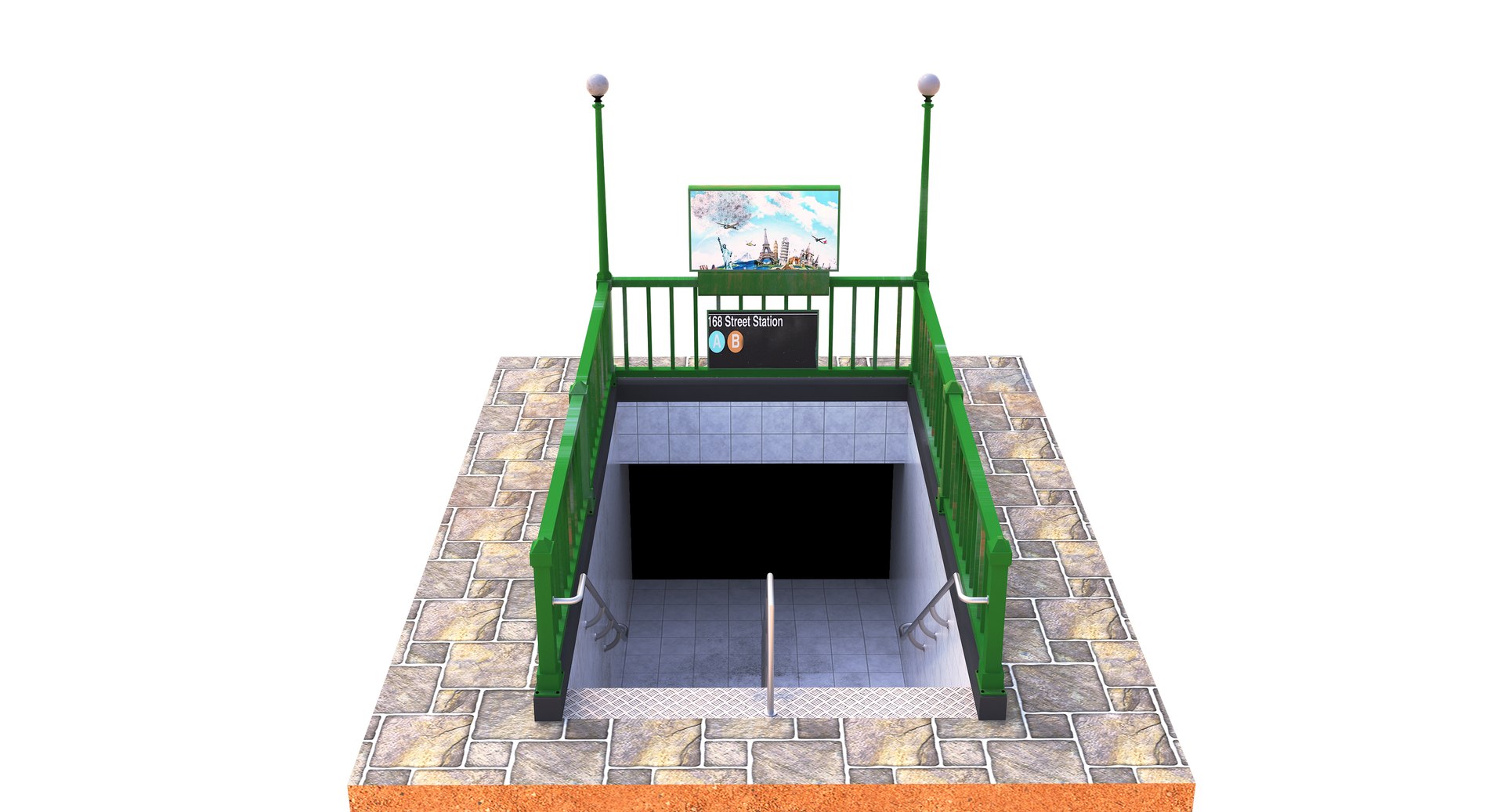 Street Elements Collections 3 model https://p.turbosquid.com/ts-thumb/lO/XLdrk9/0P/subwayentrance3/jpg/1653077654/1920x1080/fit_q87/b7b25f8b808529aab0673f801e65ba7fd30f8fd7/subwayentrance3.jpg