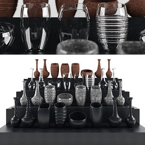 3D decorative vases model