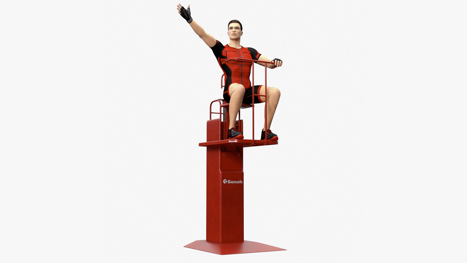 Volleyball Referee on the SENOH Umpire Tower 3D model preview