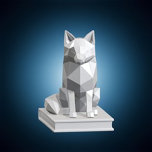 3D Geometric Fox Bookend 3D Print Model