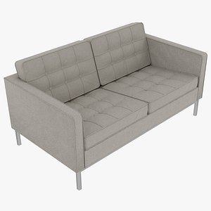 3D Knoll Florence Snowy Fabric Two Seat Sofa model