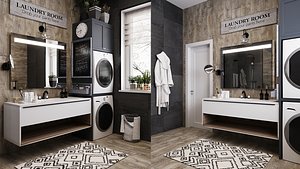 The interior of the bathroom and toilet in a modern style model