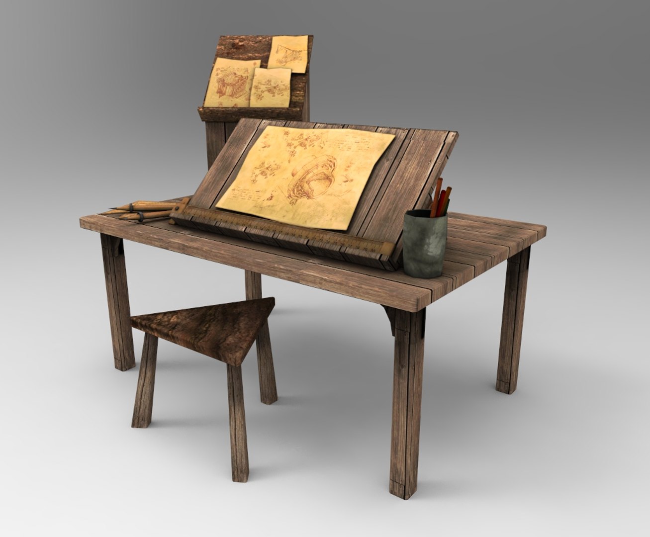 medieval drafters table 3D model https://p.turbosquid.com/ts-thumb/lO/prBKfm/vKMjYbvi/untitled.195/jpg/1533472147/1920x1080/fit_q87/e45004617832fe3dcd427cbf511c9bfe86ae2bbd/untitled.195.jpg