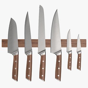 3D model wall mounted magnetic knife