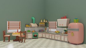 Kitchen cartoon 3D model