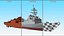 3D model Navy Ship With AH-64D Helicopter