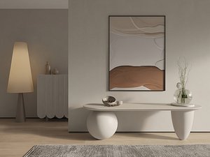 Wabi Sabi Wall Art and Console Table Set