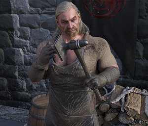 3D model john the smith With Tools