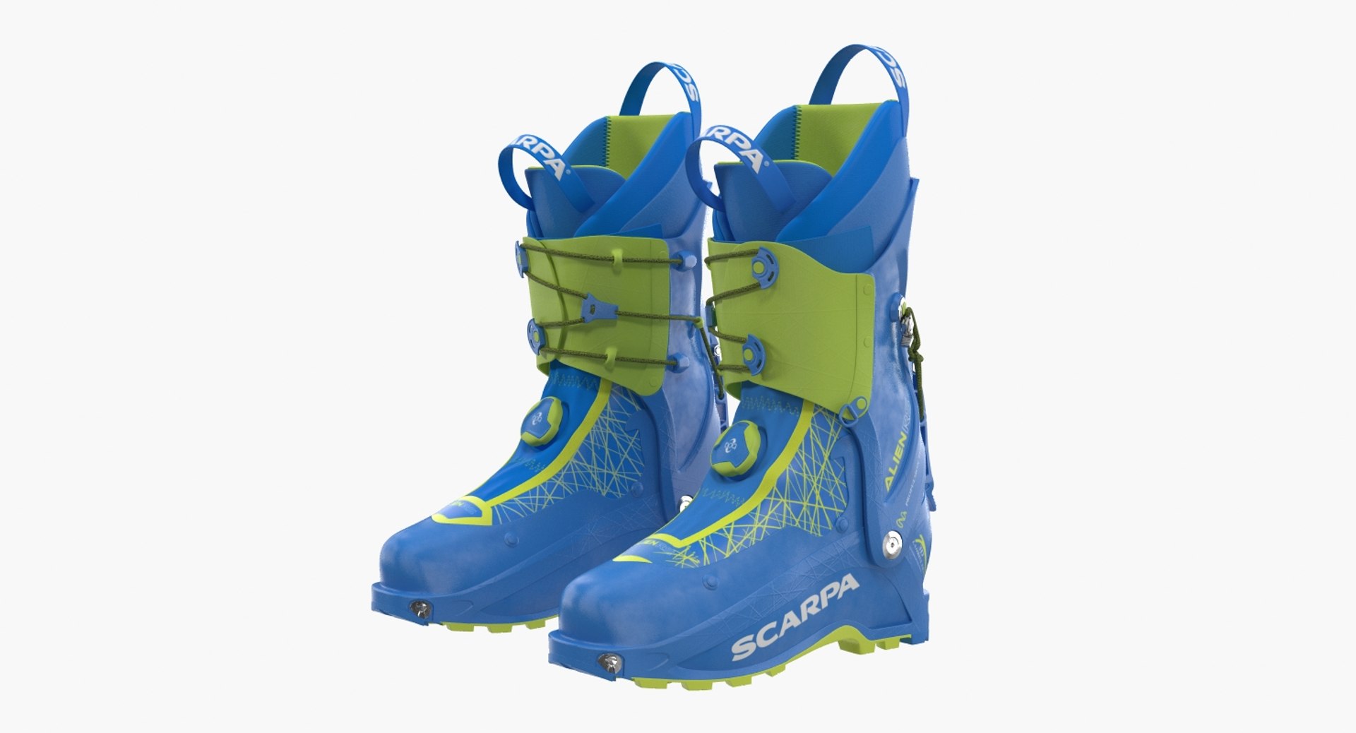 Ski Boots Blue 3D model preview