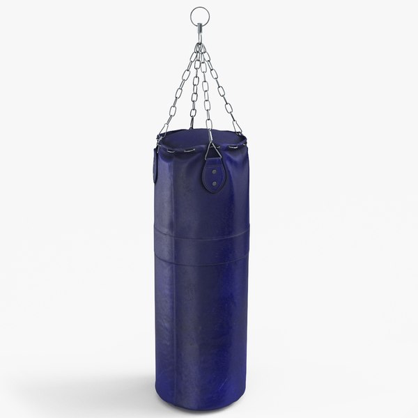 Realistic Punching Bag Blue 3D model