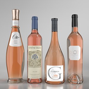 blender rose wine bottle 3D model