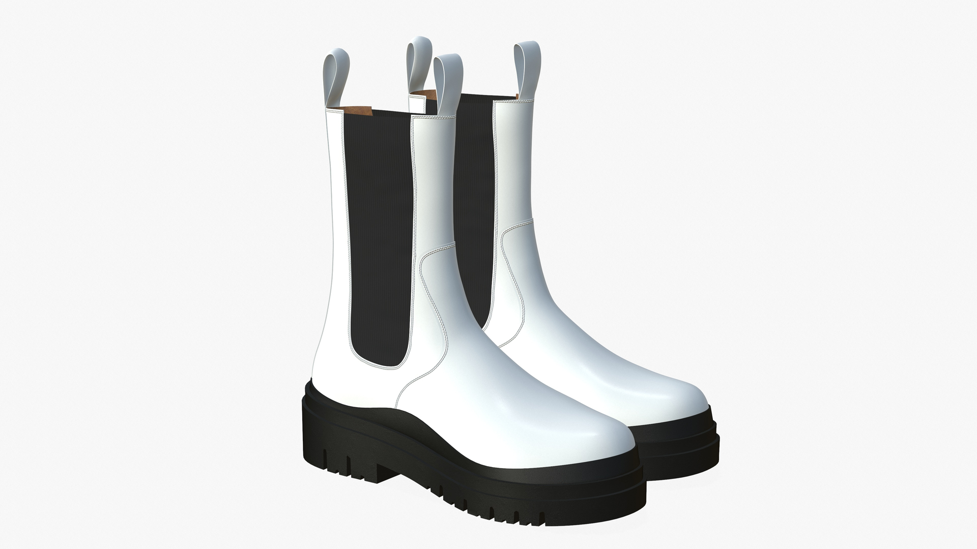 Leather Boots White 3D Model - TurboSquid 1814189