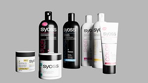 Syoss Shampoo Bottle PBR Textures FBX OBJ Blender 3D Model model