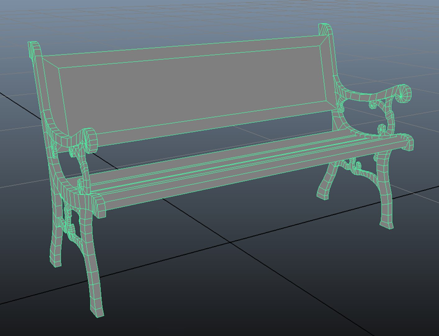3d Model Garden Bench