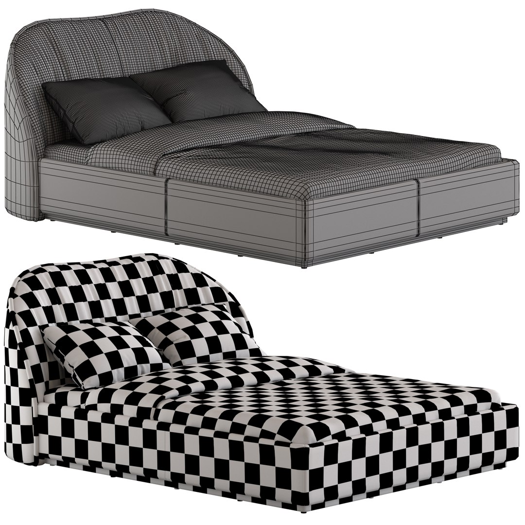 3D CB2 Laval Leather Bed TurboSquid 2166205