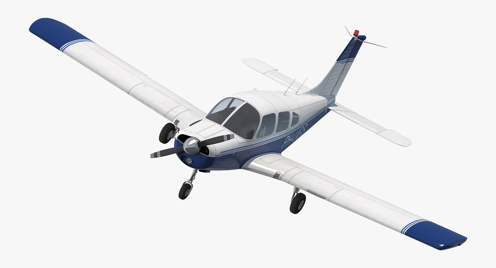 Piper PA-28-161 Cherokee Rigged 3D model preview