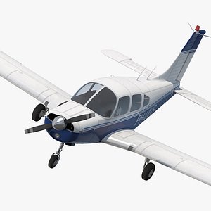 3d piper pa-28-161 cherokee rigged model