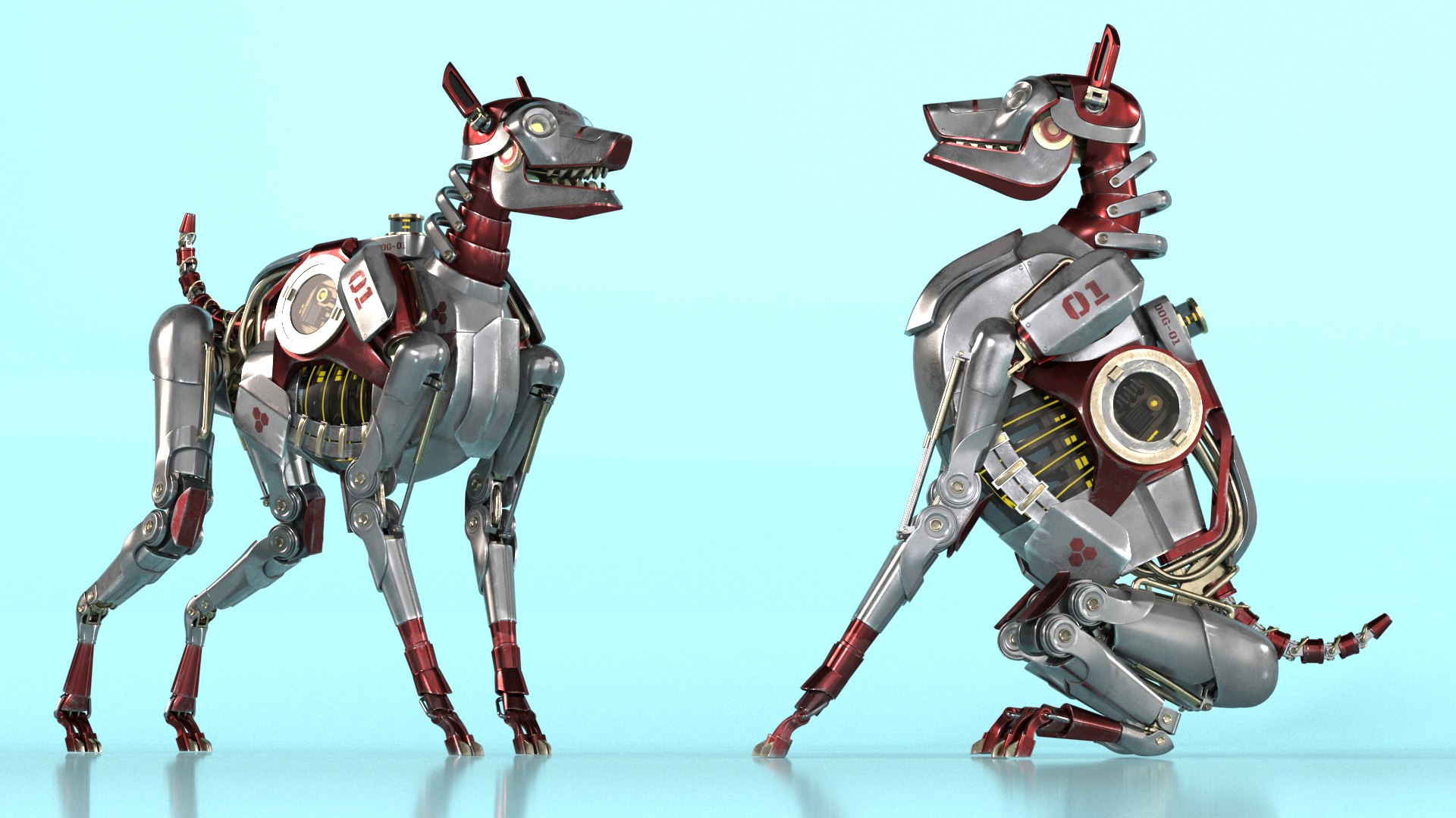 Futuristic Robotic Dog Concept Rigged For Cinema 4D 3D Model ...