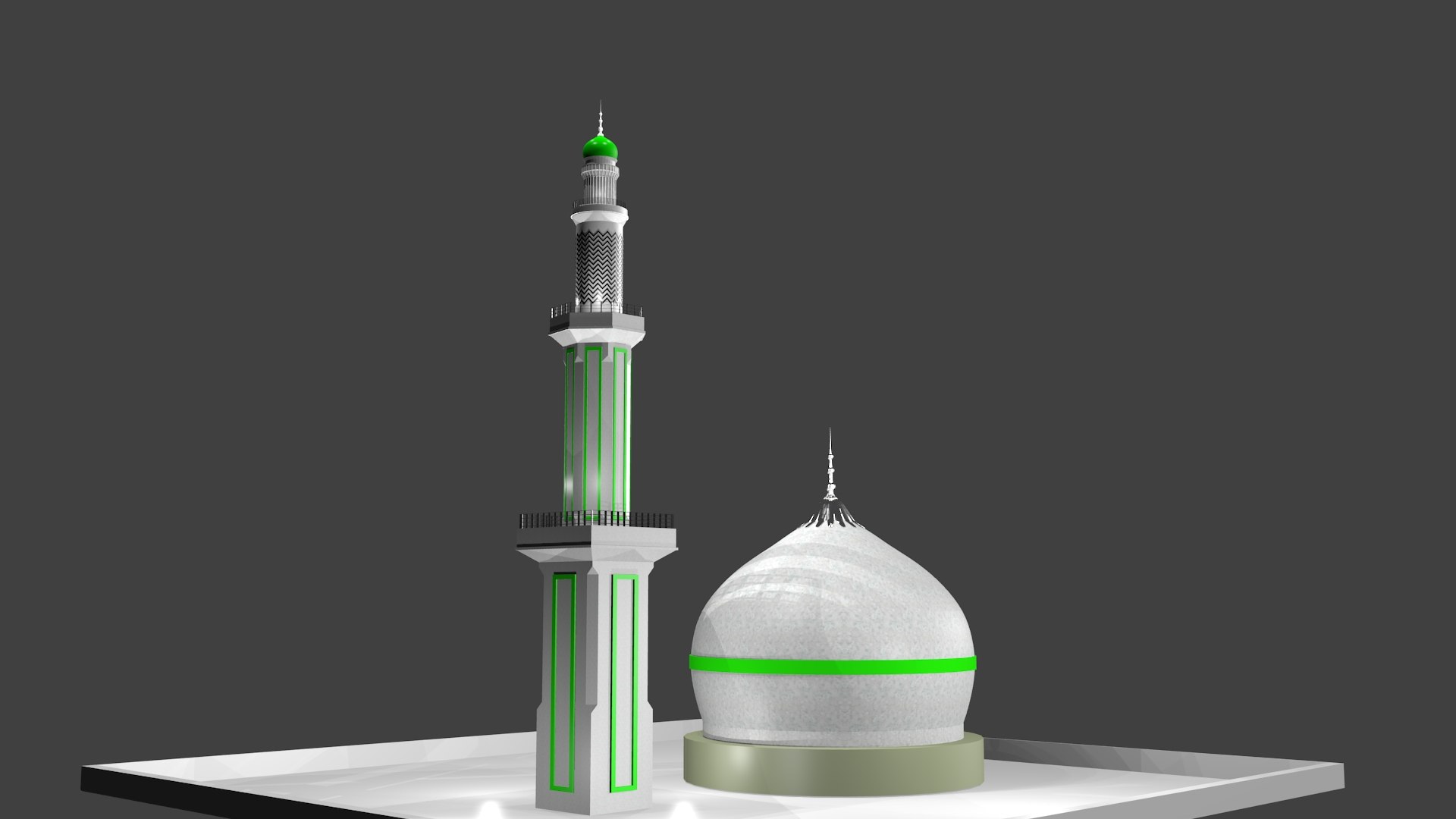 3D Model Islamic Tower Minarat - TurboSquid 1379425