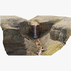 Icelandic Waterfall C - 3D PBR Model 3D model