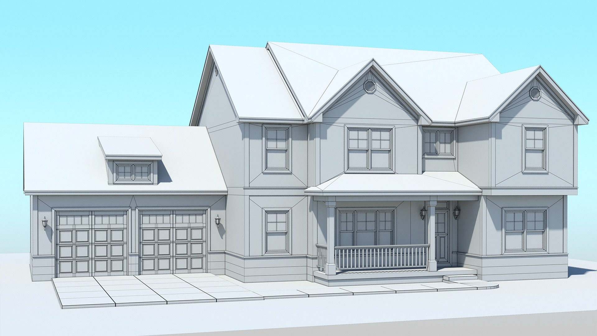 Classic american house model - TurboSquid 1463691