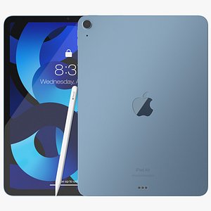 Blue iPad Air 5 2022 3D