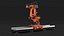 3D Ultra Robot Arm KUKA KR FORTEC On Skids KL 5000 Rigged for Cinema 4D model