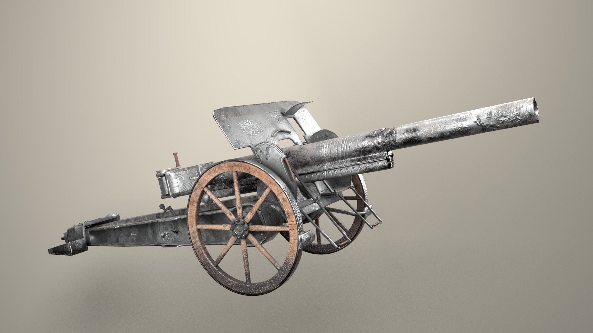 Field Gun 3D Model - TurboSquid 1839374