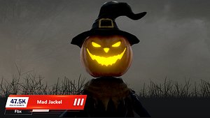 Scary Pumpkin Scarecrow - Mad Jackal