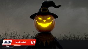 Scary Pumpkin Scarecrow - Mad Jackal