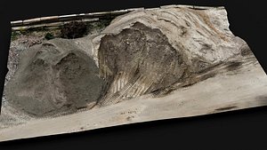 3D construction-site terrain sand piles pt2 hill photogrammetry model