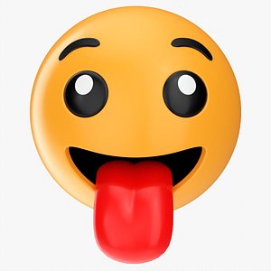 Emoji 069 Smiling with stuck-out tongue 3D model