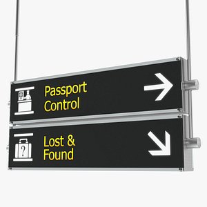 airport signs passport control model