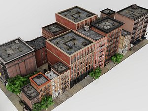 3D Vintage New York Modular City Blocks