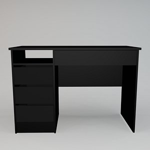Black desk with drawers 3D model
