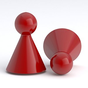 Board Game Pawns v1 Red 3D model