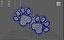 Dog Paw Neon Sign 3D model 3D