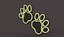 Dog Paw Neon Sign 3D model 3D